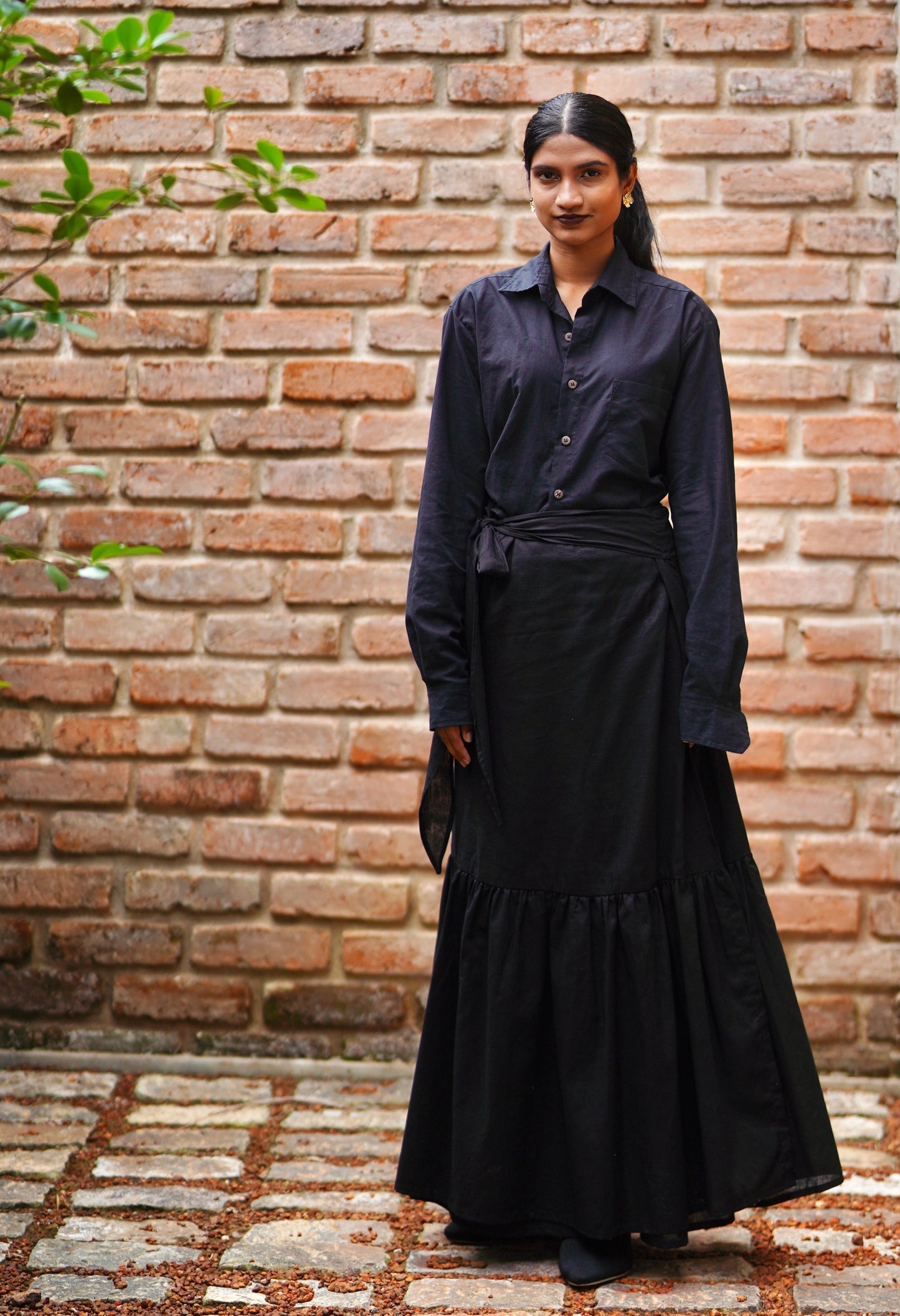 Gaia Maxi Wrap Skirt - Black